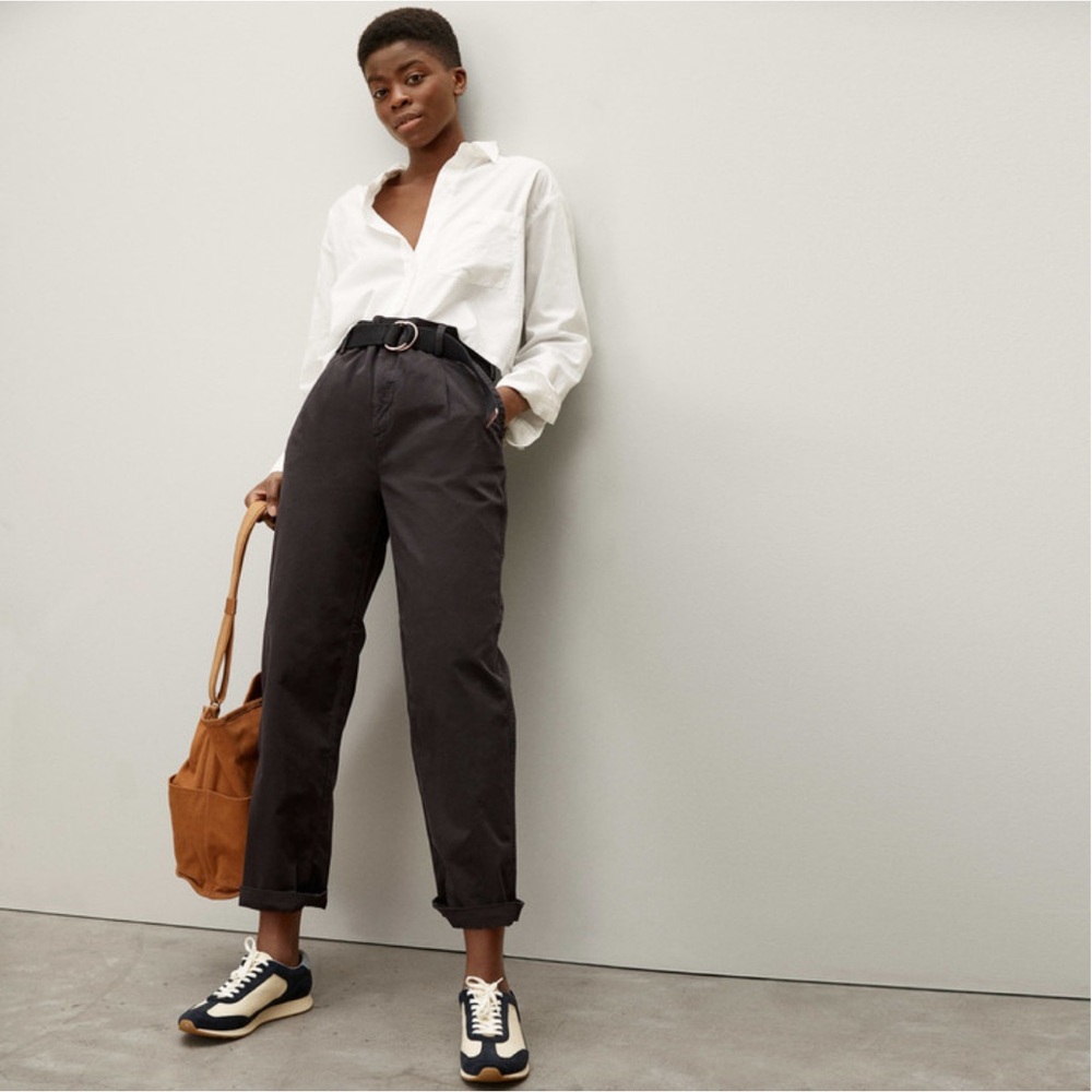 Everlane Pleated Chino Black Pants (Size 2)